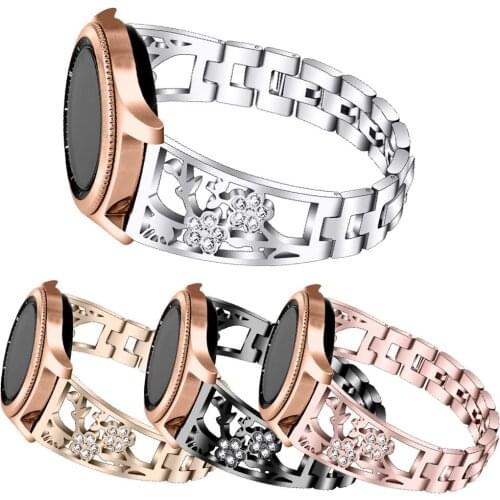 Stainless Stell Diamond Band For Amazfit Bip Huawei GT 2 Pro Samsung Gear Sport S2 S3 Strap For Galaxy Watch Active 42mm 46mm