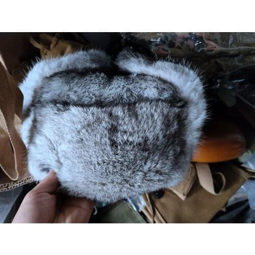 REPRODUCTION WWII WW2 GERMAN LUFTWAFFE M42 RABBIT FUR CAP MILITARY HAT COLLECTION