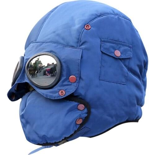 2020 New Design Fashion Warm Cap Winter Men Winter Hats For Women Kids Waterproof Hood Hat With Glasses