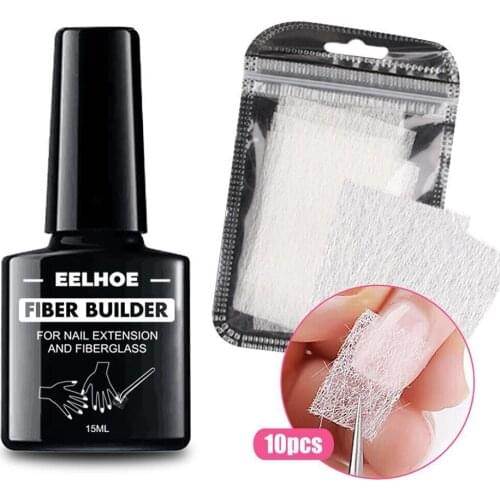 10pcs Silk extension fiber for Nail Extension Form Non-Woven Silks UV Gel Building Fiber French Acrylic DIY Manicure Accessory