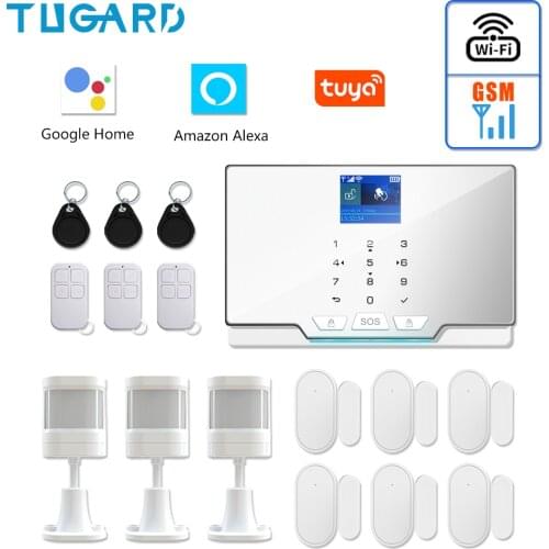 Newest White G20 WIFI GSM Home Security Alarm System Tuya Smart Burglar Alarm Kit with 433Mhz Wireless Detector and Door Sensor