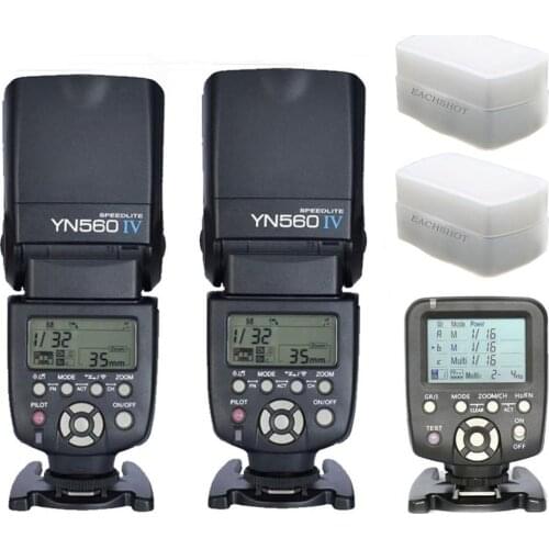 YONGNUO 2pcs YN-560 IV Universal Flash Speedlite With 560TX Transmitter For Canon Nikon Fujifilm Flashlight Camera With Diffuser