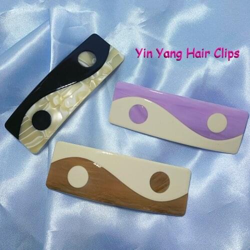 Y2k Aesthetic Acetate Yin Yang Hair Clips for Women Egirl Style Punk Vintage Goth Hairpins Hair Accessories 2000s Friends Gifts