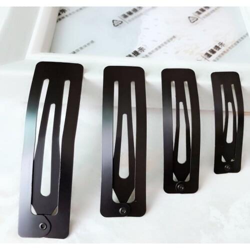 10Pcs Rectangle Women BB Hair Clips Accessories Handmade Hairpins Suit Girls Alloy Snap Hairgrips Simple Black Barrettes