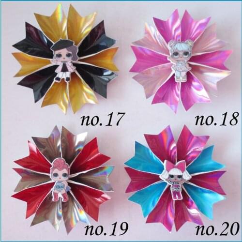 100 Girl Latest Fashion 3.5" Fairy Hair Bow Clip B Joyful Doll Baby Spangle Flash