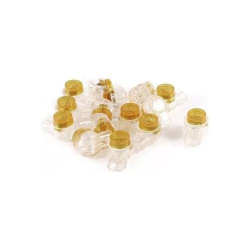 15 Pieces Gel Splice Joints UY Connector 2 Port Wire Coupler Orange Clear