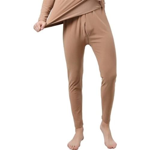 2pcs Mens Thermal Underwear Bottoms Mens Leggings Stretch Cotton Long Johns Warm Underwears Plus Size Autumn Winter Man Clothing