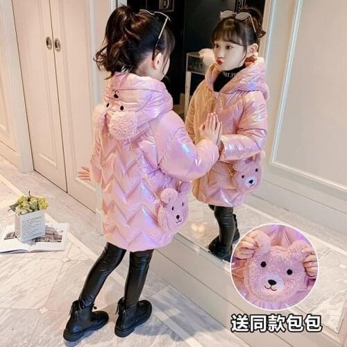 2021 Russian Winter Down Jacket For Girls Waterproof Shiny Warm Girls Winter Coat 5-14 Years Teenage Girl Parka Snowsuit