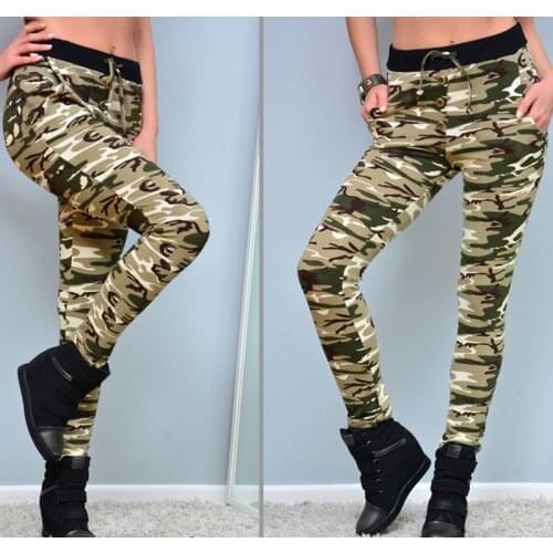 2017 Fashion Spring Long Camouflage Pants Women Skinny Slim Casual Joggers Female Camouflage Trouser Women Pencil Pants AQ964789