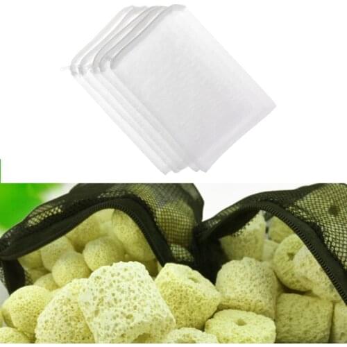 5 Pcs/Set Aquarium Filter Bag Fish Tank Mesh Bag Zipper Net Pond For Bio Ball Active Carbon Isolation Storage 5 Sizes