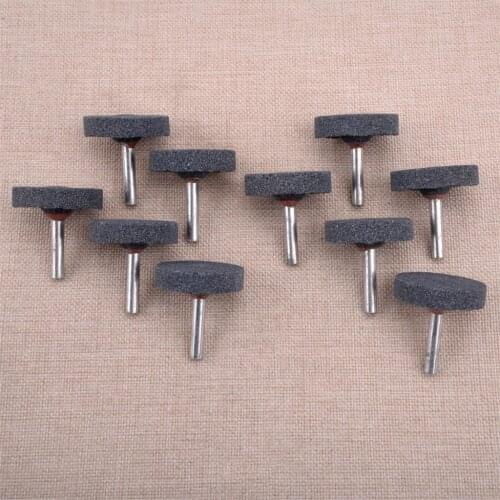 LETAOSK 10Pcs/Set 40mm T-shape Mounted Abrasive Grinding Cutting Stone Wheel Head For Drill Rotary Tool