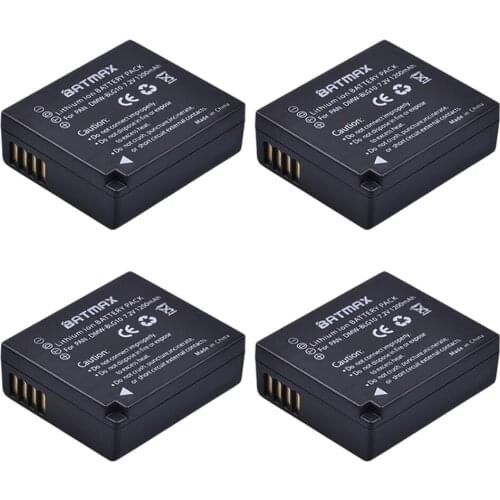 4Pc DMW-BLG10 BLG10 DMW BLG10E BPDC15 Battery for Panasonic Lumix GF6,GX7,GX80,GX85,GX7 Mark II,LX100