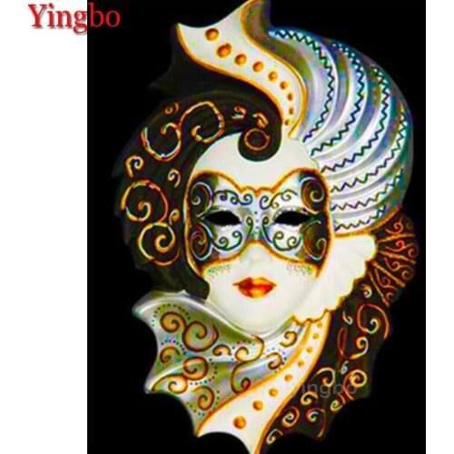 Diamond Painting Carnival woman mask golden 5D DIY Diamond Embroidery Cross Stitch Kit Rhinestone Mosaic Art Home Decoration art