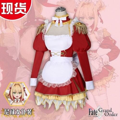 Anime Fate/Grand Order Nero Maid Dress Lovely Uniform Cosplay Costume Halloween Suit For Women