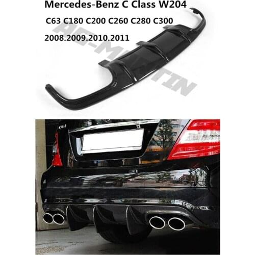 Car Carbon Fiber Rear Lip Spoiler For Mercedes-Benz C Class W204 C63 C180 C200 C300 2008-2011 Bumper Diffuser Auto Accessories