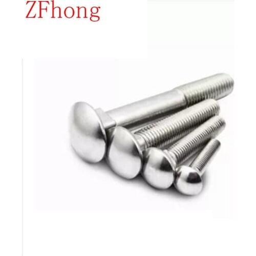 20pcs DIN603 Stainless steel carriage bolt mushroom head square neck bolt M6*12/16/20/30/35/40/45/50/55/60/65/70/80