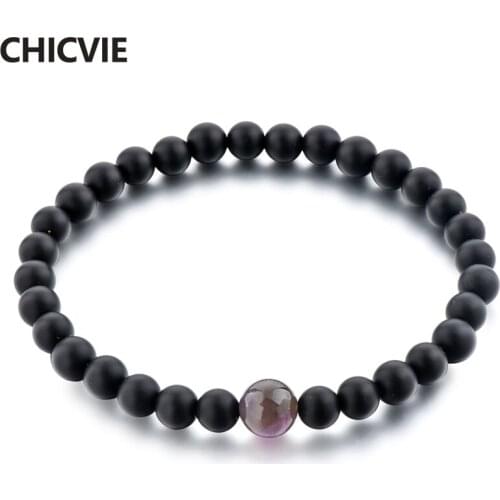 CHICVIE Purple Tiger Eye Distance Bracelet & Bangles Charms For Men Jewelry Making Natural Stone For Women Bracelets SBR180066