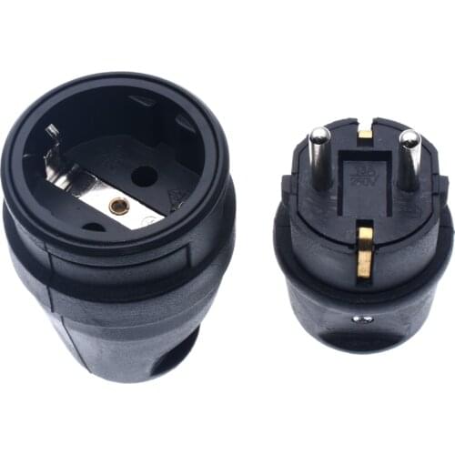 European EU Schuko Plug & Socket IP44 Waterproof Socket 16A 250V AC Power Adapter Power Socket Industrial