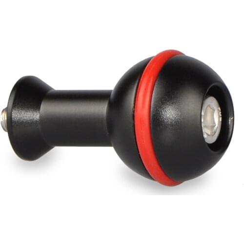 M6 Fixed 1 inch Ball with 1/4''-20 Mount Adapter for Underwater Tray Handle Bracket expansion 1'' Ball Flashlight Arm System