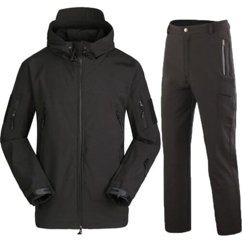 Fleece Thermal Military Tactical Uniform Jackets Sets Hiking Army Windbreaker Shark Skin Soft Shell Waterproof Hunting Clothes