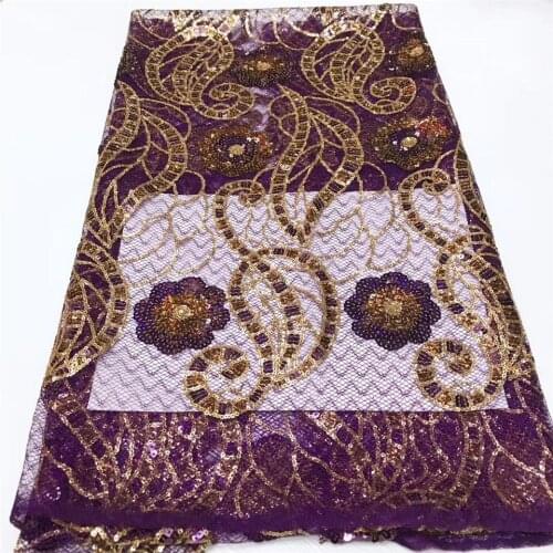 Hot Selling Embroidered African Lace Fabric 2021 High Quality Lace French Mesh Sequin Lace Fabric Women Dress J3656