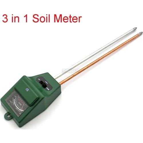 3 In 1 Plant Flowers Soil PH Tester Moisture Measuring Humidity Light Meter Hydroponics Analyzer Gardening Detector Hygrometer