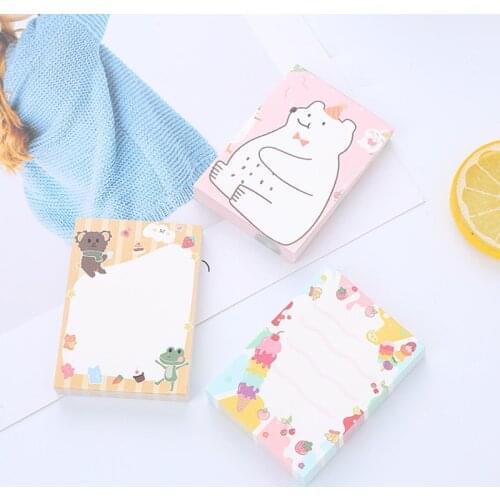 1 Pieces Lytwtws Cute Kawaii Cartoon Animals Sticky Notes Memo Pad Bookmarker Stationery Office School Supply Planner Sticker