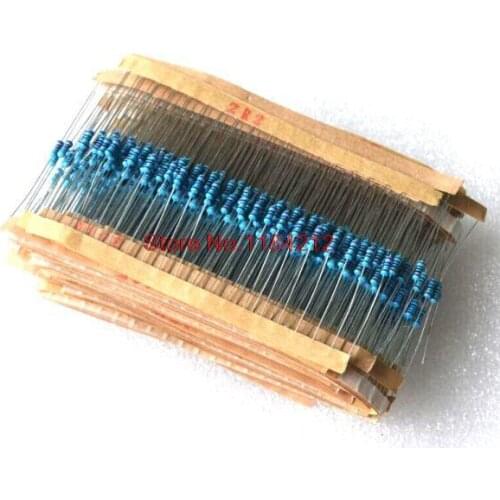600pcs/set 30 Kinds 1/4W Resistance 1% Metal Film Resistor Pack Assorted Kit 1K 10K 100K 220ohm 1M Resistors