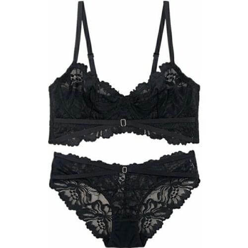 Fashion White Women Bra And Panties Sets Plus Size Thin Cotton Underwire Push Up Sexy Lingerie Bras Underwear Set