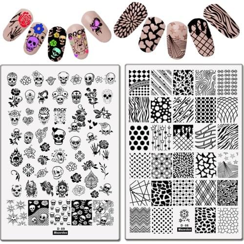 Cute Animals Flower Geometric Image Diy Nail Art Stamping Plates Steel Design Nail Plate Templates Stamps Stencil Collection