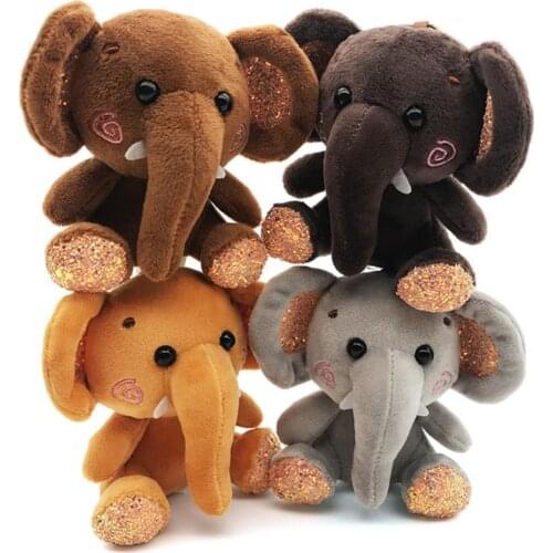 Mini Elephant Plush Stuffed Doll Pendant Keychain Key Chain Holder Bag Decor Cartoon Plush Dolls Toys Keychain Pendant Kids Gift