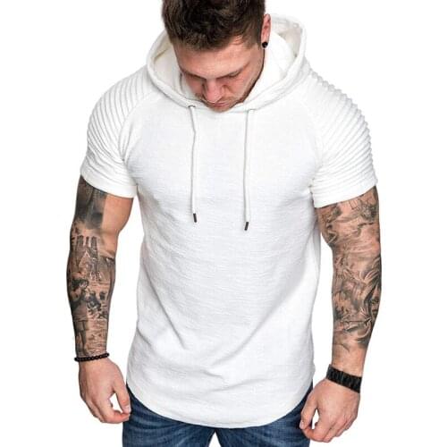 Mens t-shirts Hooded Oversized T-shirt men Summer Casual Solid ShortSleeve tshirt homme Plus Size Tops Tee Shirt Streetwear Men