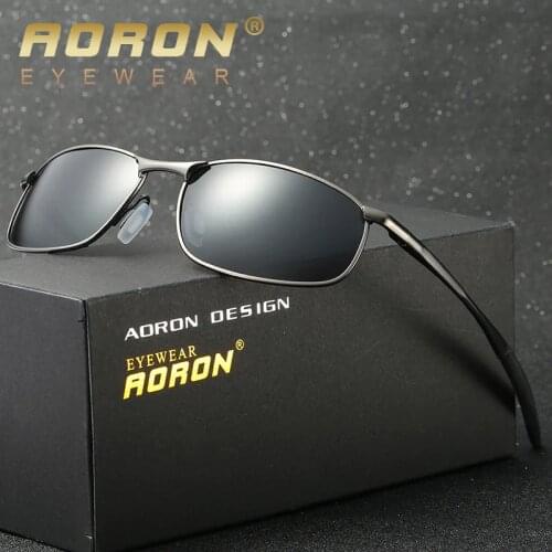 Aoron Polarized Sunglasses Men Brand Designer Rectangle Rectangle Sunglass Mens Driving Sun Glasses oculos de sol UV400 Eyewear