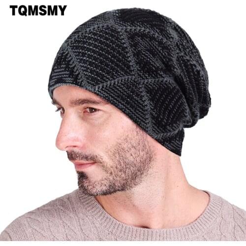 New Style Winter hats for men Knitted wool Beanies plus velvet Warm Cap bonnet Gorros Hip hop Caps For Men Womans Turban hat
