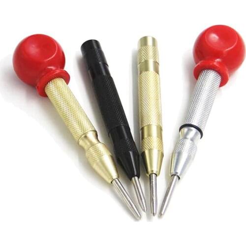 New Automatic Center Punch Spring Loaded Marking Hole Carbon Steel Body Gold Color/Silver Color Optional