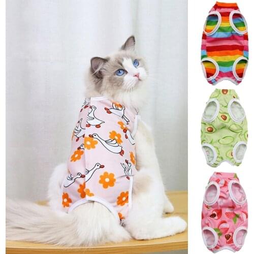 Cat Clothes for Cat Surgical Suit Kitten Weaning Skin Diseases Protection Clothing Hoodies Cute Cotton Pet Cats Dog Vest Jacket