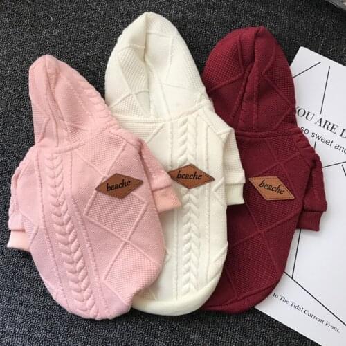 Dog/Cat Clothes Hooded Knitted Cardigan For Small Medium Dogs Chihuahua Puppy Pet Sweater Yorkshire Pure Dog Sweater Ropa Perro