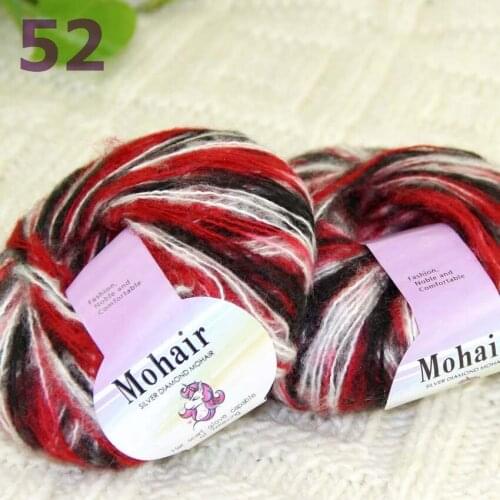 Sale New 2BallsX25g Luxury Soft Mohair Warm Wrap Shawl Hand Knit Crochet Yarn 291-52 White Red Black