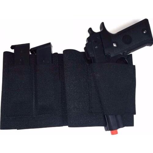 Adjustable Elastic Concealed Belly Band Holster Undercover Abdominal Band Pistol Holster Waist Belt Holsters with 2 Mag Pouch