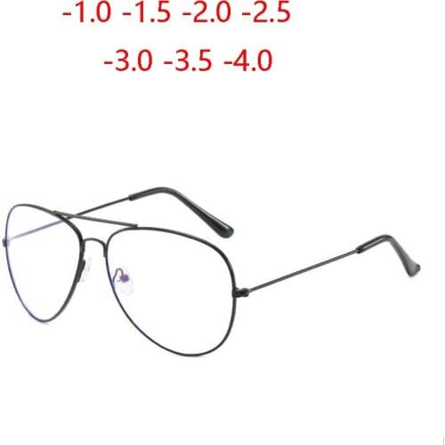 Retro Metal Cat Eye Myopia Spectacles Glasses For Women And Men Oval Nearsighted Eyeglasses -1.0 -1.5 -2.0 -2.5 -3.0 -3.5 -4.0