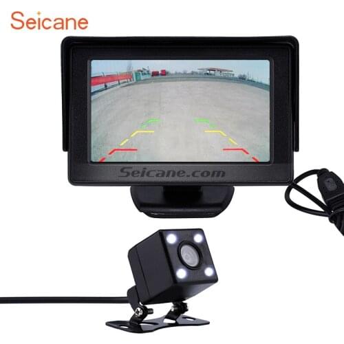 Seicane TFT LCD 4.3 Inch Monitor Displayer Backup RearView Camera Reverse Parking with HD Reverse Rear View Backup Camera free