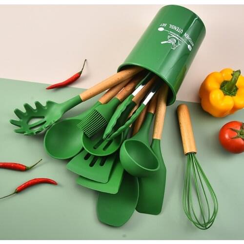 Silicone Kitchenware Non-stick Cookware Cooking Tool Spatula Ladle Egg Beaters Shovel Spoon Soup Kitchen Utensils Set