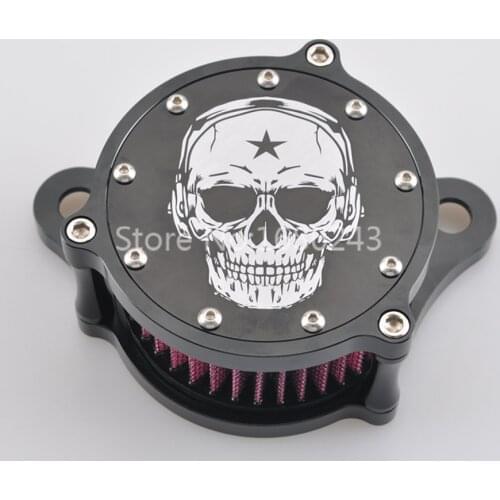 Motorbike Air Cleaner Intake Filter System Fits For Harley Sportster XL883 XL1200 1991-2019 Ghost Head With Music Headphone