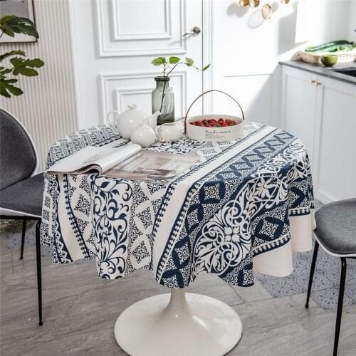 Bohemian National Wind Round Tablecloth Cotton Printed Hotel Decorative Table Cloth Home Decor Table Covers For Tea Table 150cm