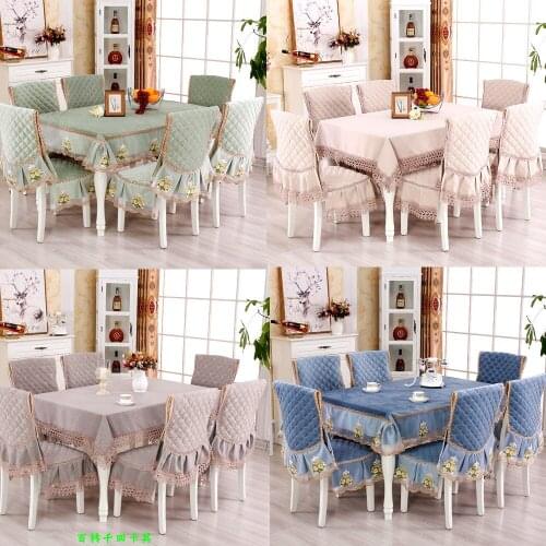Modern Simplicity Cotton Linen Blend Lace Table Cloth Rectangular\Round Chair cover Cushion Pure Color Home Dining Tablecloth F1