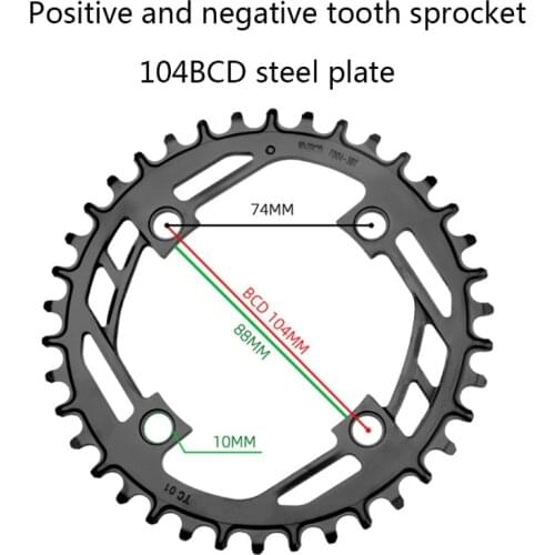 104BCD Round Narrow Wide Chainring Steel Bicycle Chain Wheel 32T 34T 36T 38T 40T XXUF