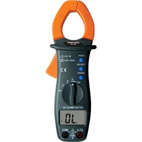 TENMARS TM-16E AC Clamp Meter AC volts, DC Volts, AC Current, Resistance, Continuity, Diode Ranges. Auto Power off.Data Hold
