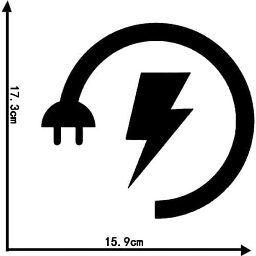 1 Pcs for Exquisite Symmetrically Creative Electrification Wire Plug Vinyl Car Sticker Decal Pattern Design 17.3cm*15.9cm