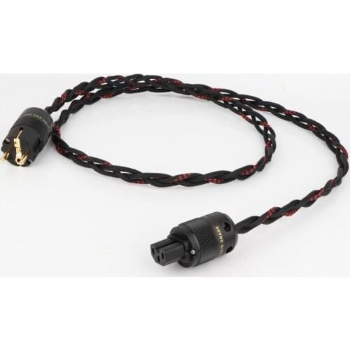 High Quality Schuko Mains Power Cord Cable HIFI CD Amplifier Amp EU Power Plug Cable Braided AC Power Cable