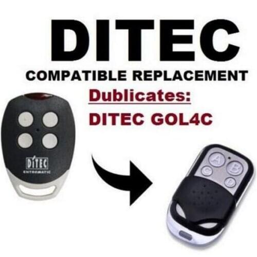 DITEC GOL4C Replacement, remote control transmitter replacement, clone 433.92/433MHz fixed code key fob beautiful